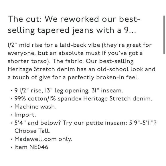 New Madewell the Mid Rise Perfect Jeans - Picture 2 of 7